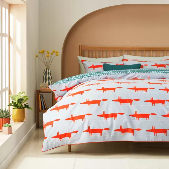 Habitat x Scion Cotton Mr Fox Light Blue Bedding Set