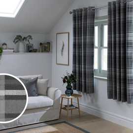 Habitat Traditional Check Fully Lined Eyelet Curtain