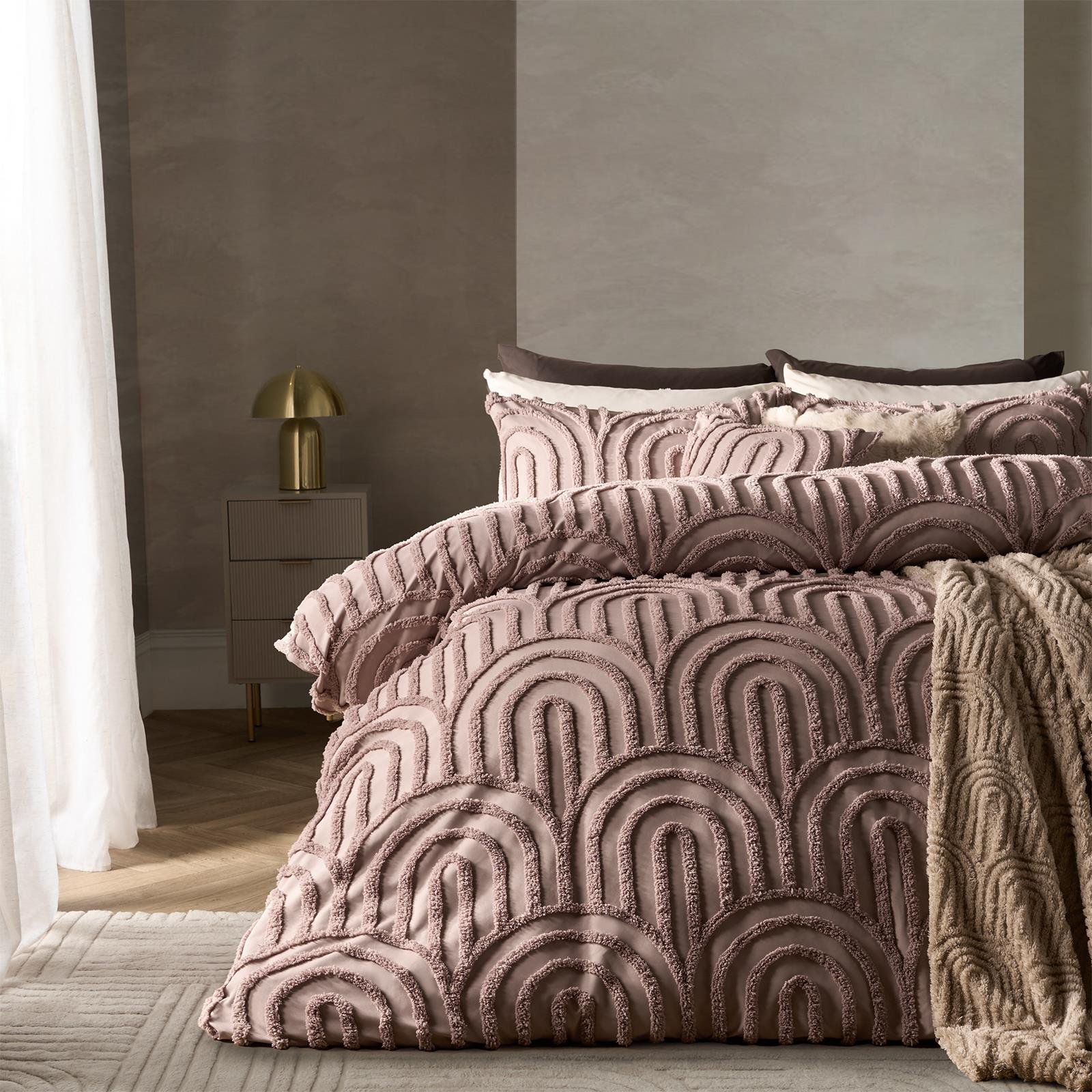 OHS Tufted Arches Bedding Set Duvet Cover Set Natural - Double