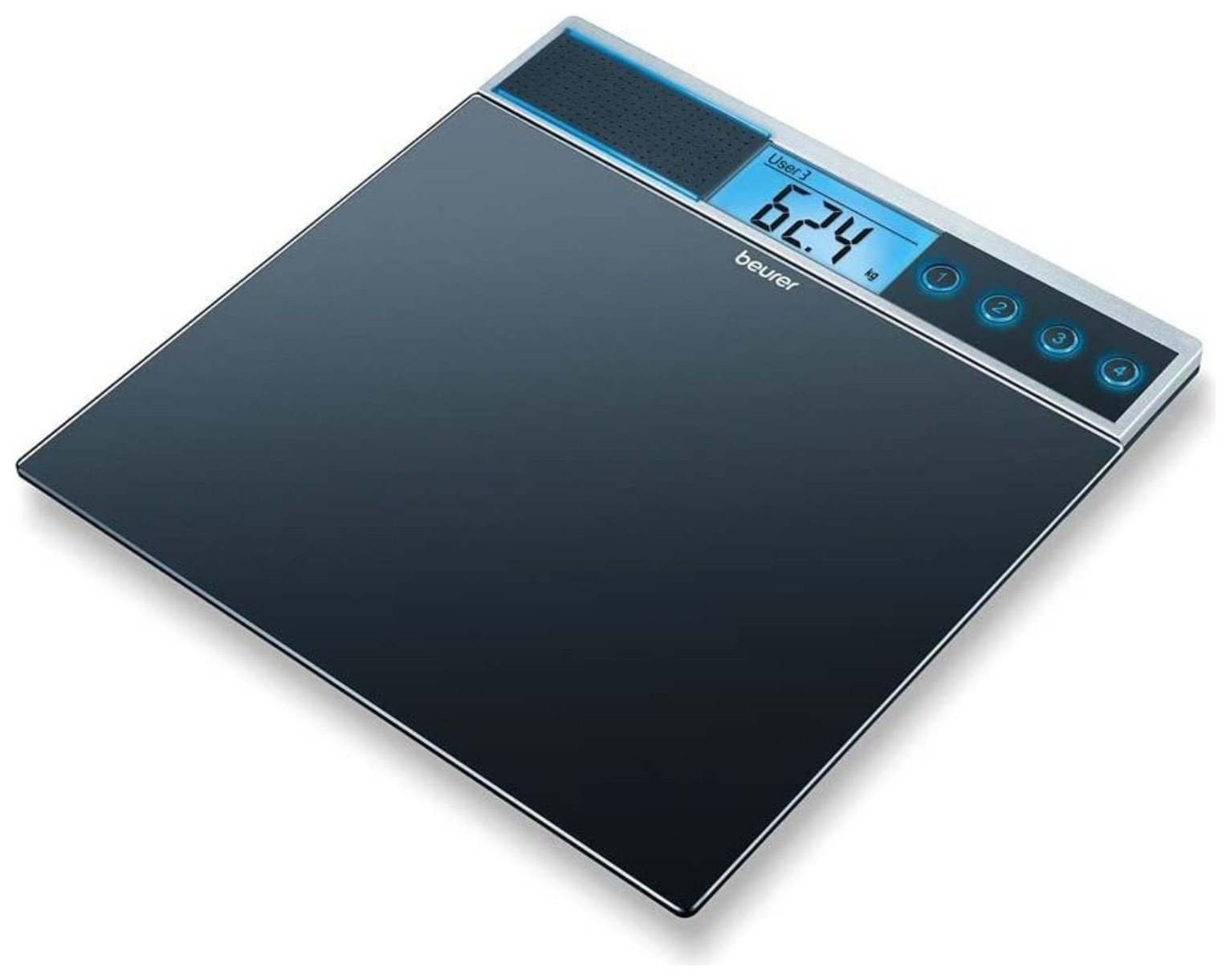 Beurer GS39 Talking Glass Digital Bathroom Scales - Silver