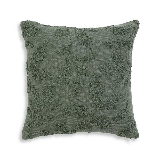 Buy Habitat Floral Tufted Cushion Green 43x43cm Cushions Argos