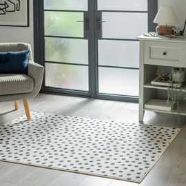 Argos Home Multi Spot Black & White Cut Pile Rug - 170x120cm