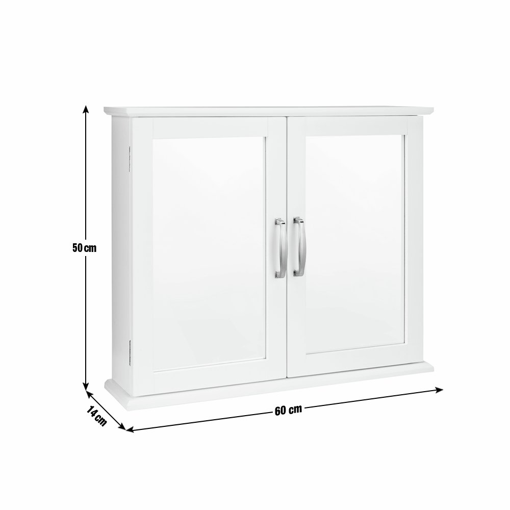 Argos Home Tongue & Groove 2 Door Mirrored Cabinet - White