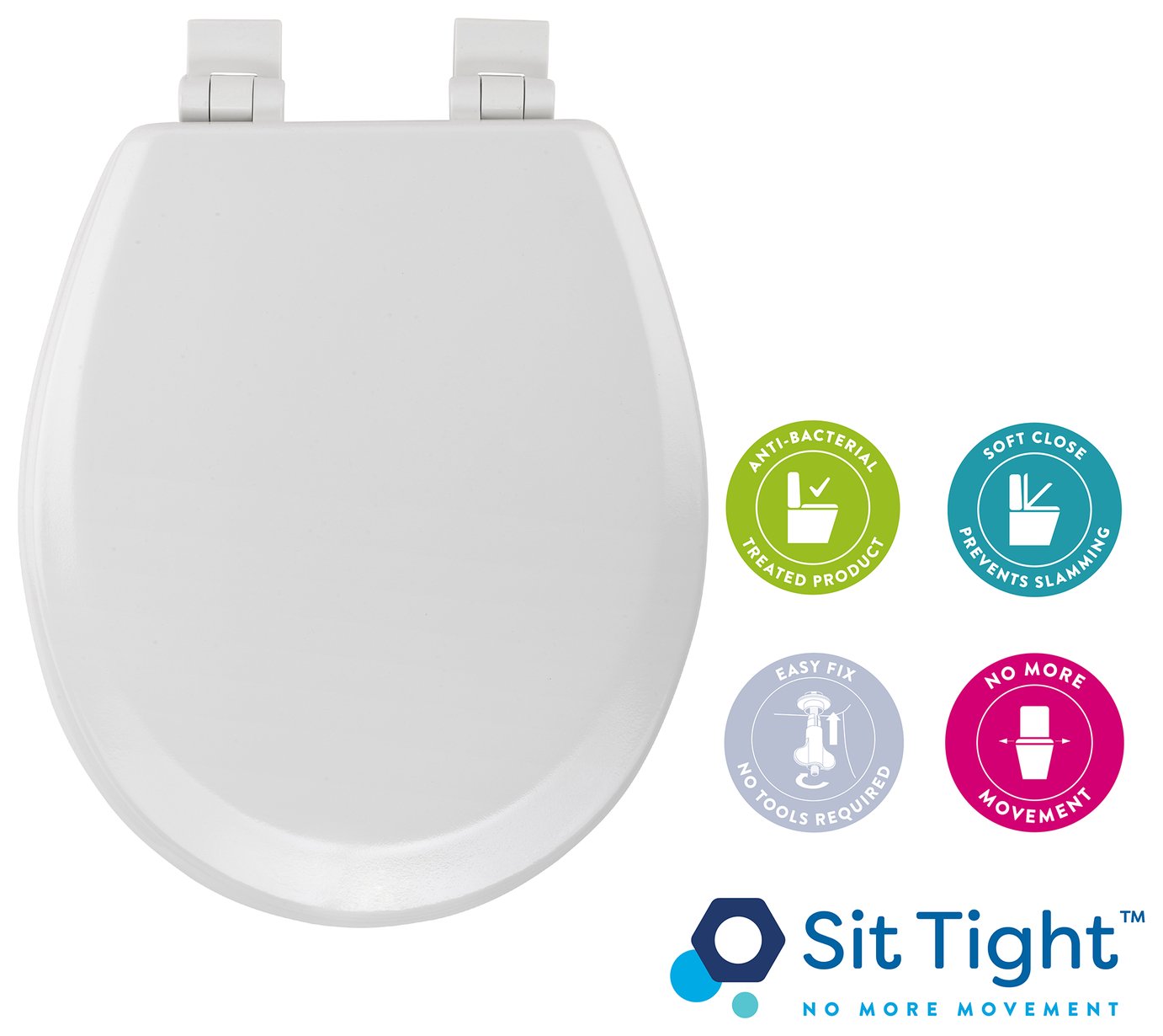 Croydex Carron Moulded Wood Toilet Seat - White