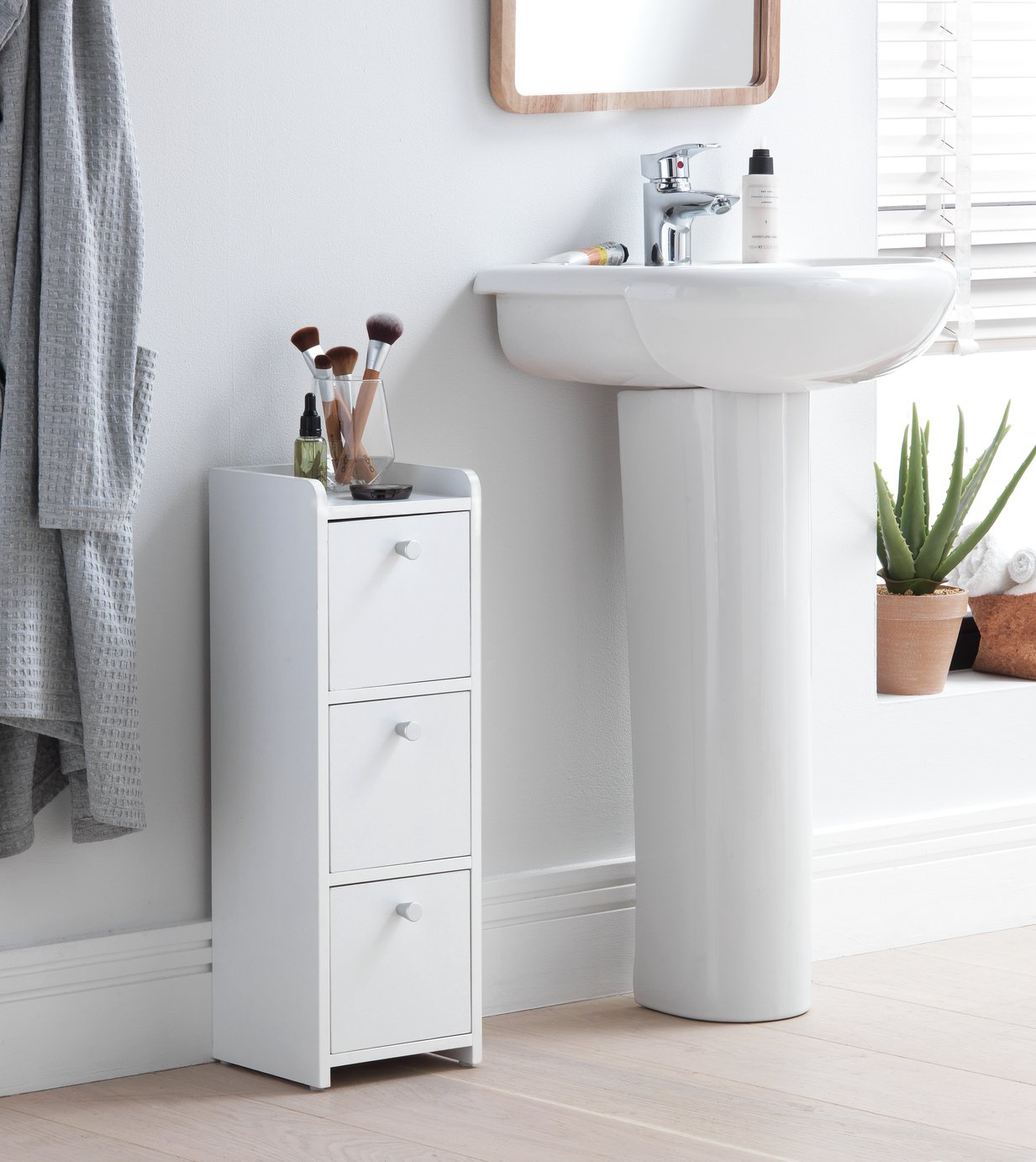 Argos Home Slim Prime 3 Drawer Bathroom Drawer Unit - White