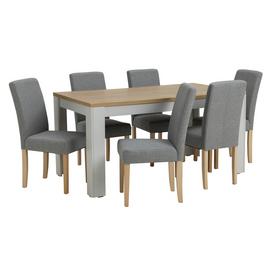 Argos Home Preston Extending Dining Table & 6 Grey Chairs 