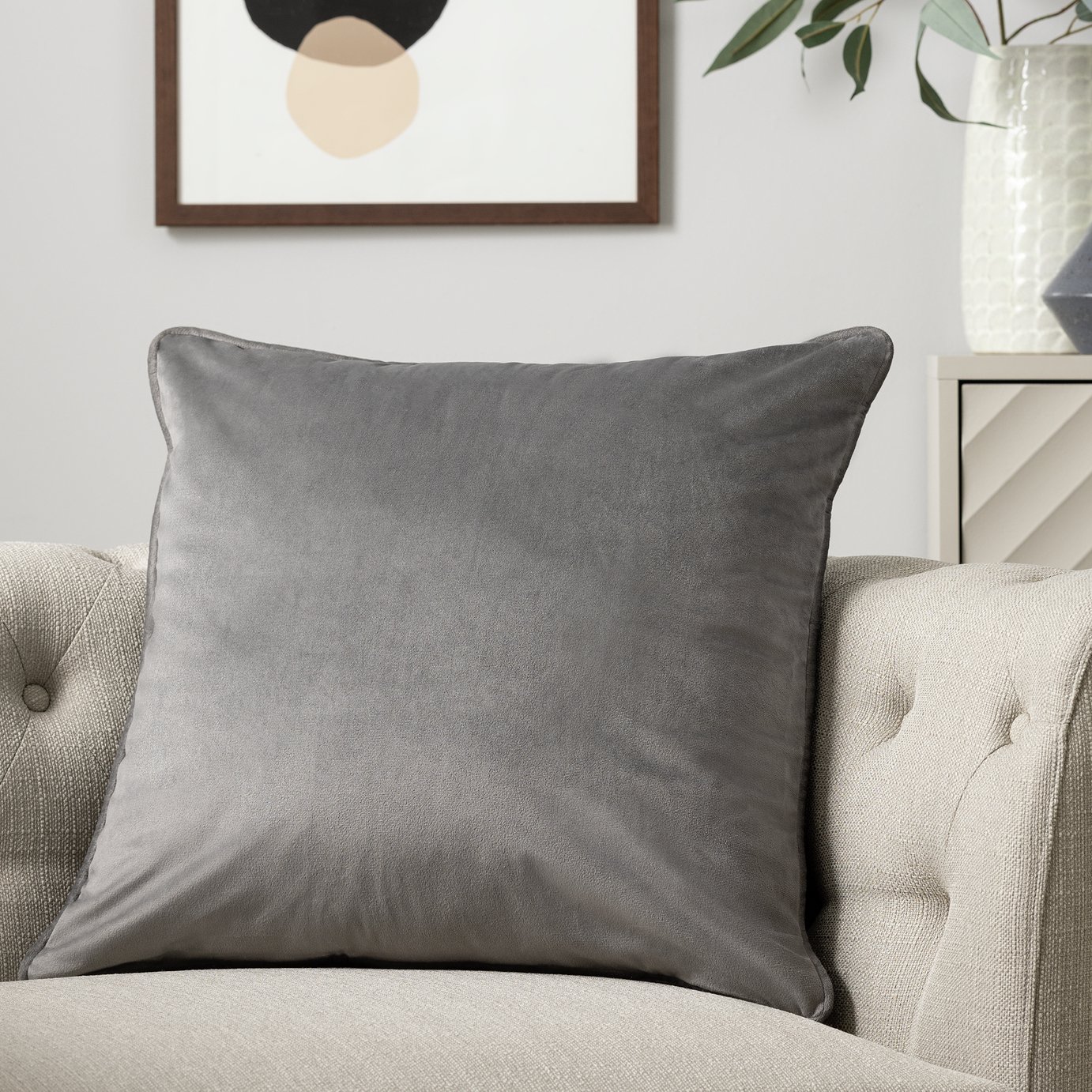 Habitat Velvet Cushion - 55x55cm