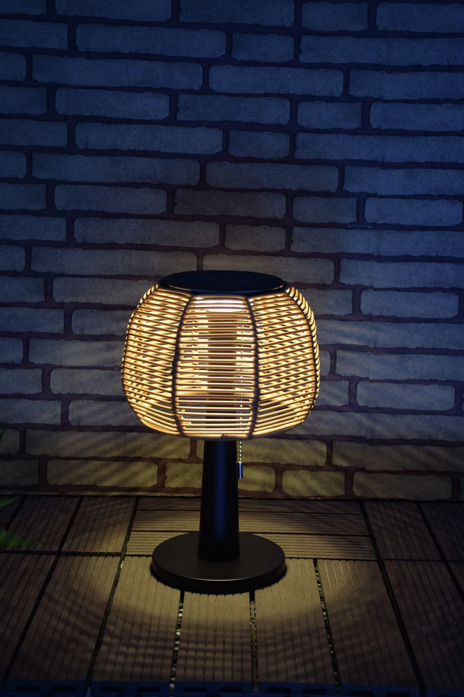 Habitat Warm White Solar Rattan Effect Table Lamp
