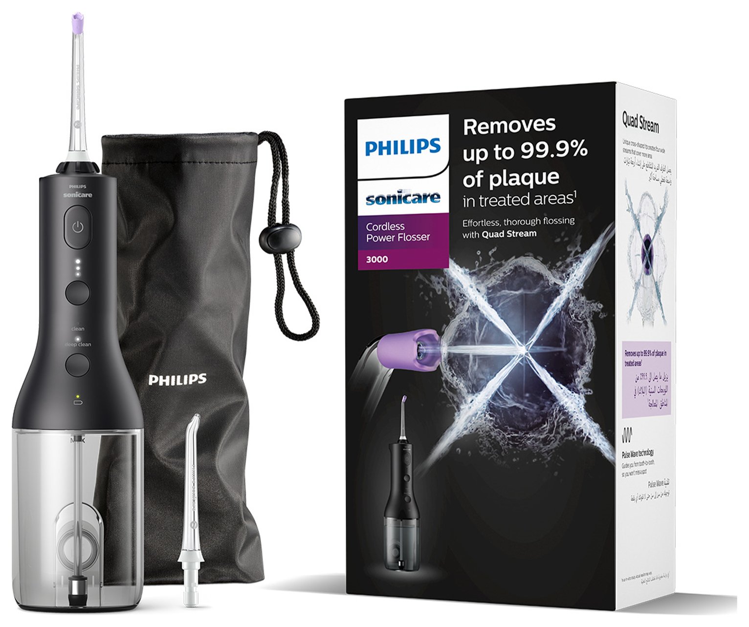 Philips Sonicare Power Water Flosser 3000, Black, HX3826/33