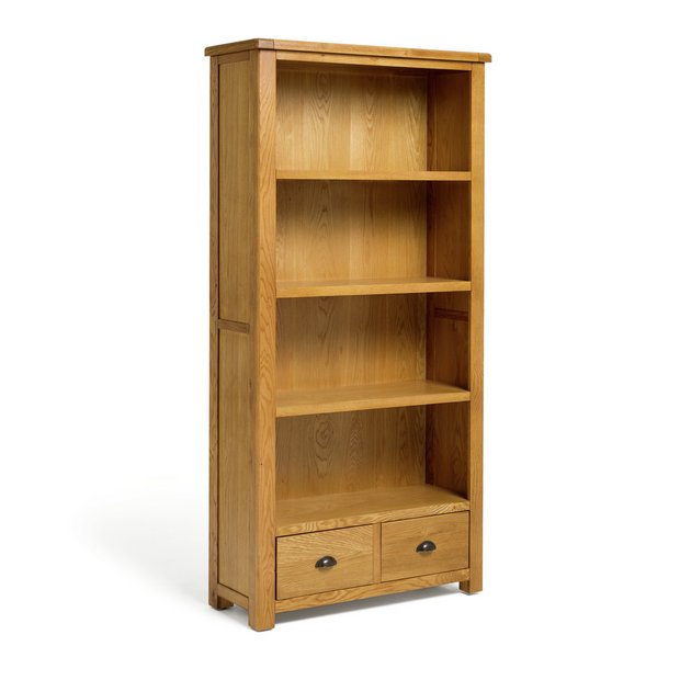 Tall oak on sale shelving unit