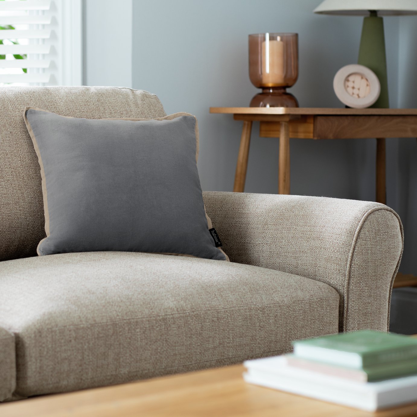 Habitat Cotton Velvet Cushion - 43x43cm