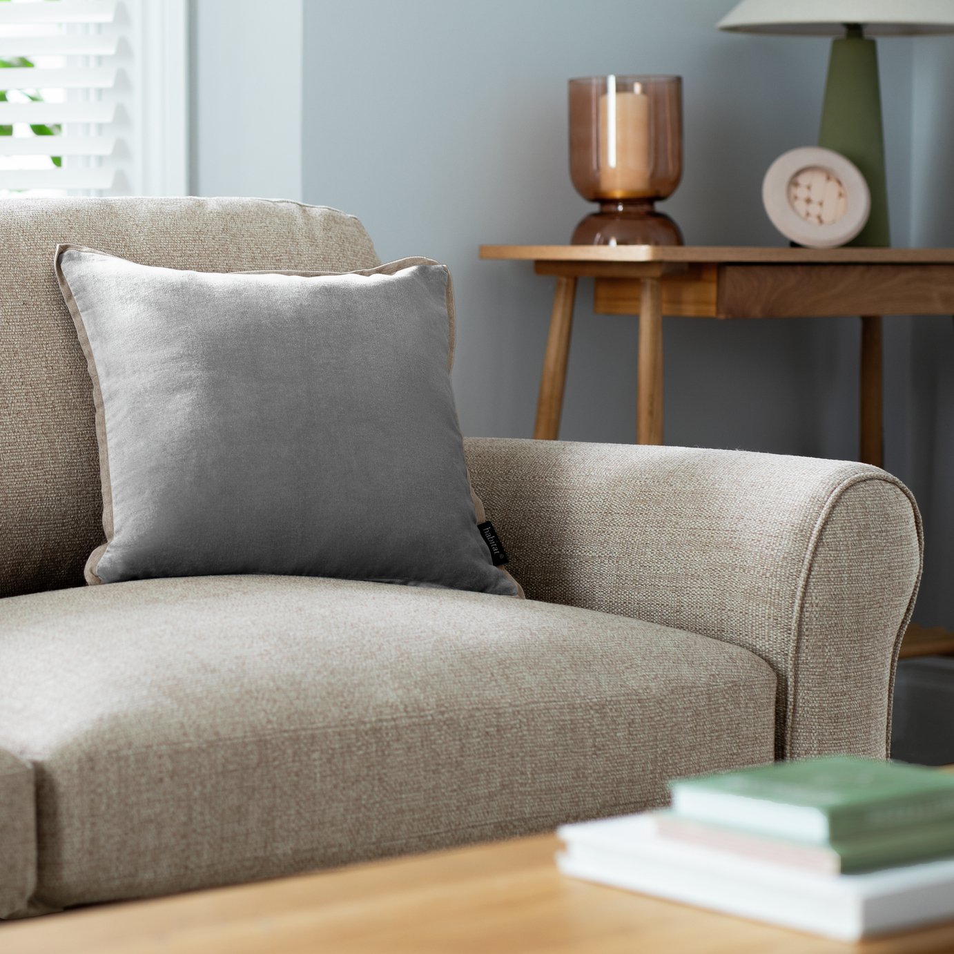 Habitat Cotton Velvet Cushion - 43x43cm