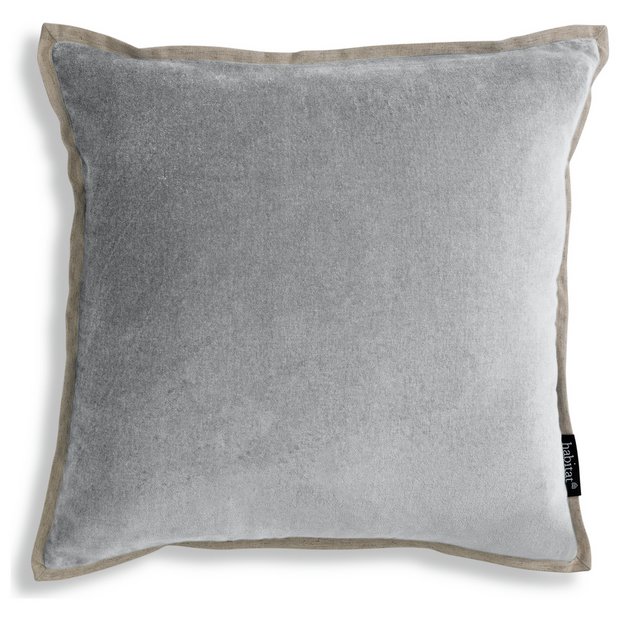 Buy Habitat Cotton Velvet Cushion Silver 43x43cm Cushions Habitat