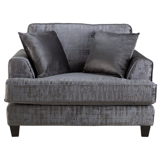 Buy Argos Home Beaumont Fabric Cuddle Chair Charcoal