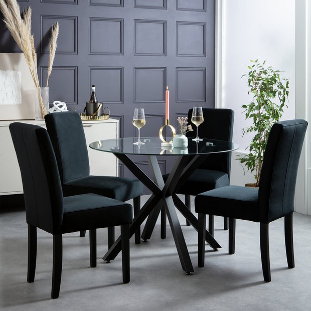 Argos black glass table and chairs new arrivals