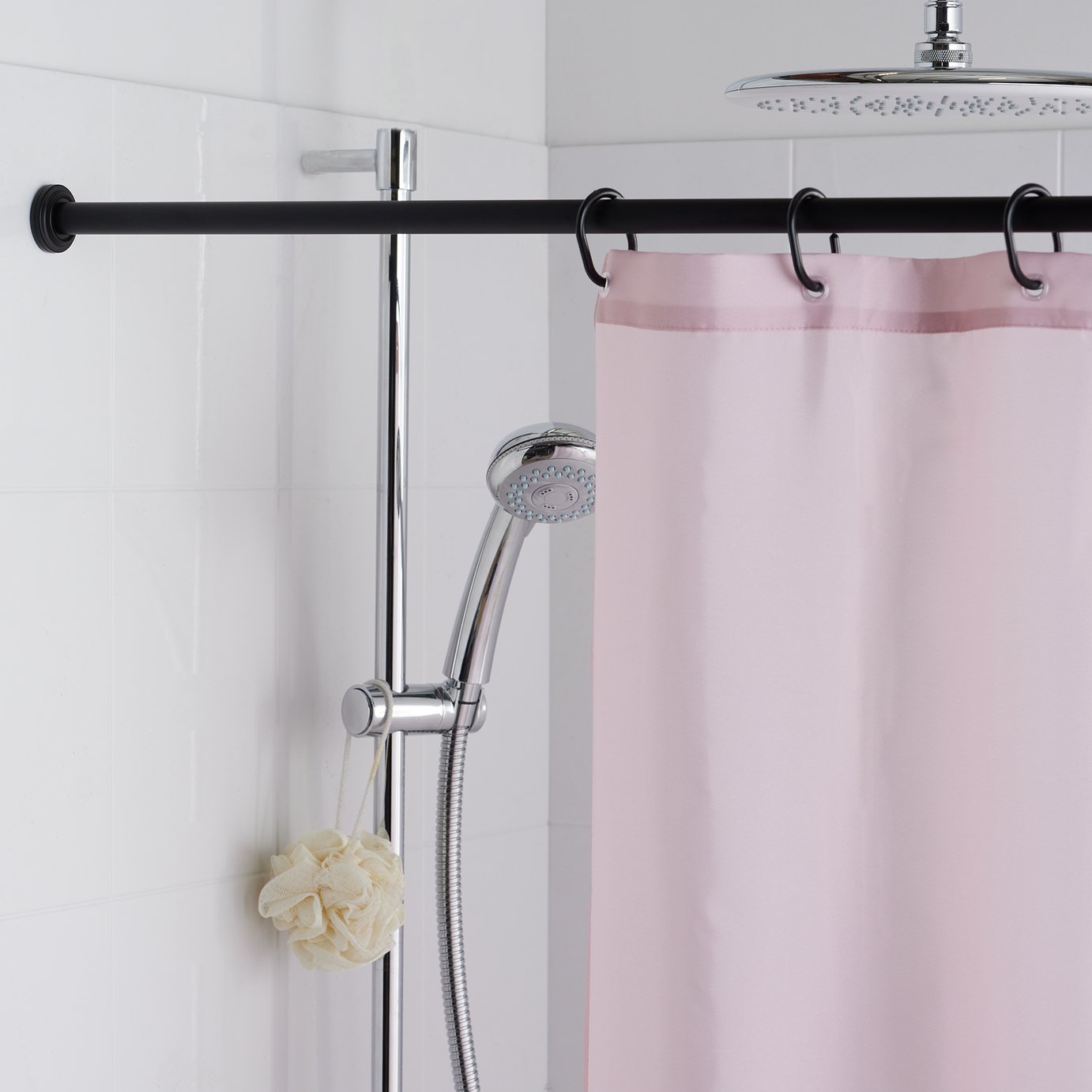 Argos Home 105-194cm Telescopic Shower Rail - Black