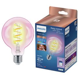 Philips WiZ G95 E27 Colour Clear Filament Smart Light Bulb