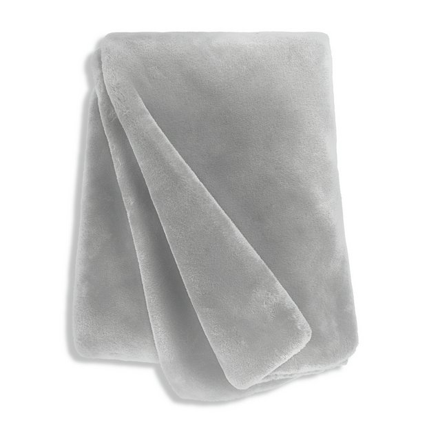 Buy Habitat Faux Fur Throw Dove Grey 125x150cm Blankets and throws Argos