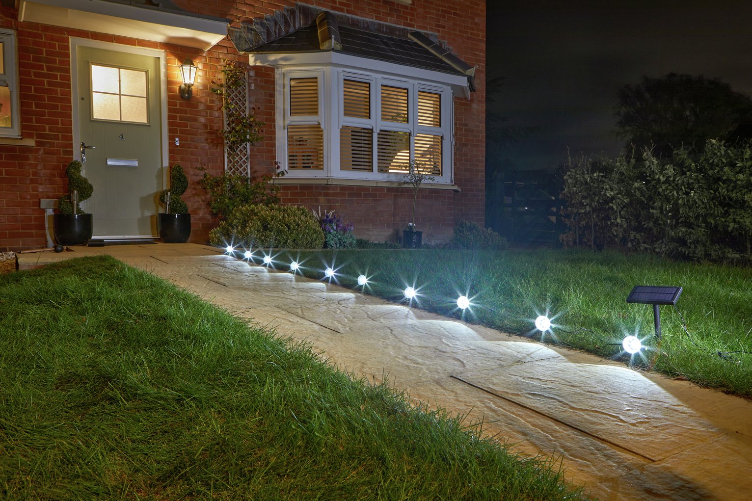 Smart Solar Warm White Solar Spot String Lights - Set of 10
