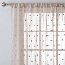 Argos Home Pom Pom Tab Top Voile Curtain Panel - Grey
