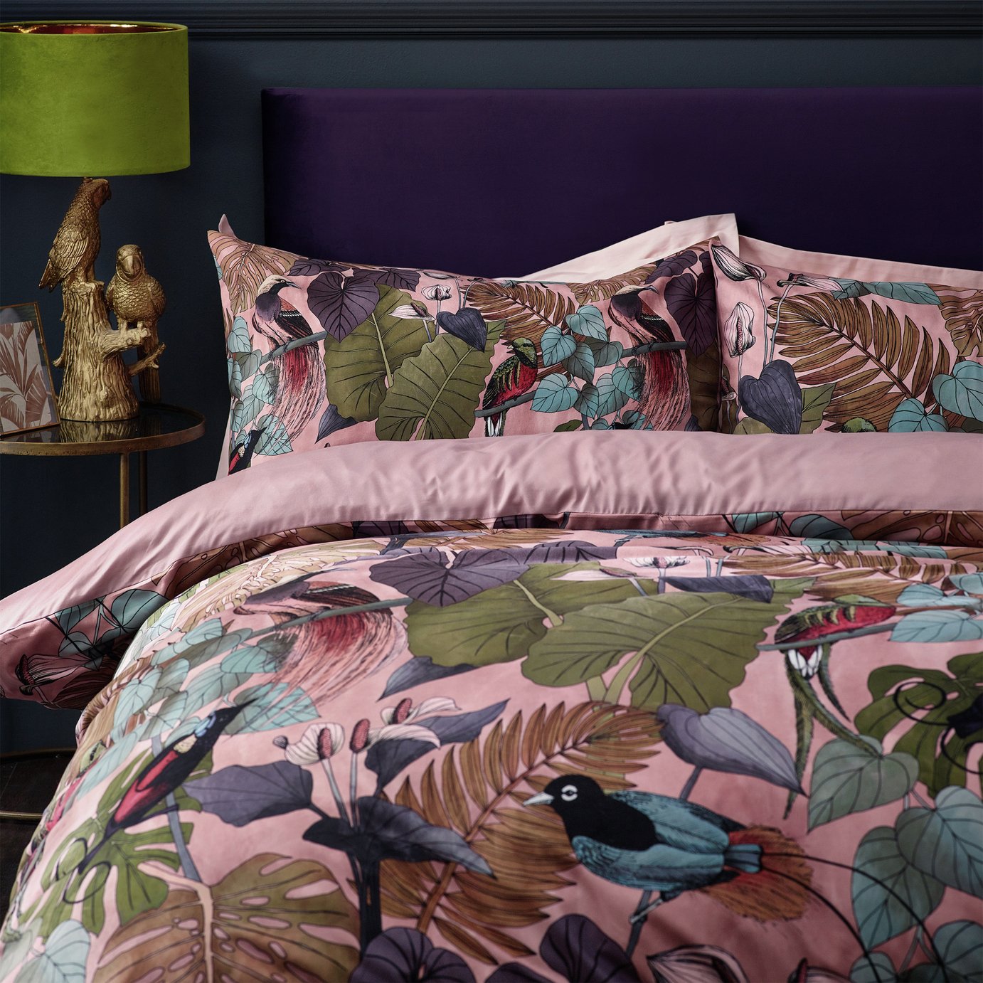 Wylder Moriyo Dusky Velvet Pink Bedding Set - Superking