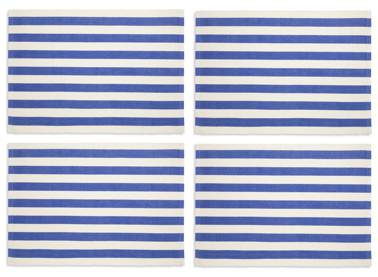 Habitat 60 Maubec Stripe Ribbed Set of 4 Placemats - Blue