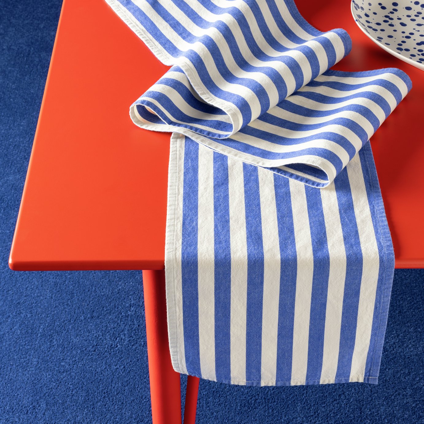 Habitat 60 Maubec Stripe Cotton Runner - Blue