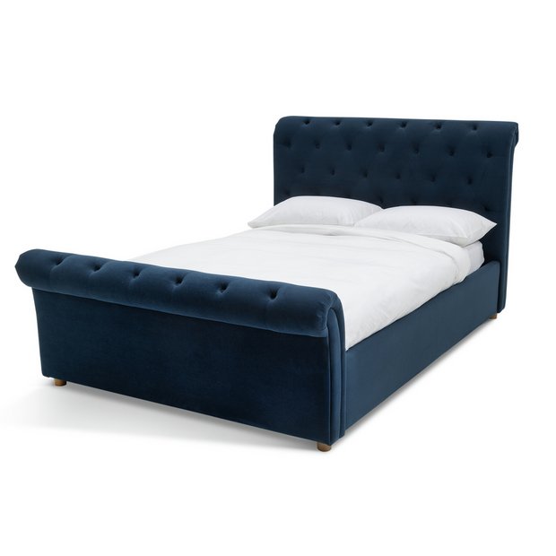 Buy Habitat Harrogate Double Velvet Ottoman Bed Frame - Navy | Bed frames | Argos