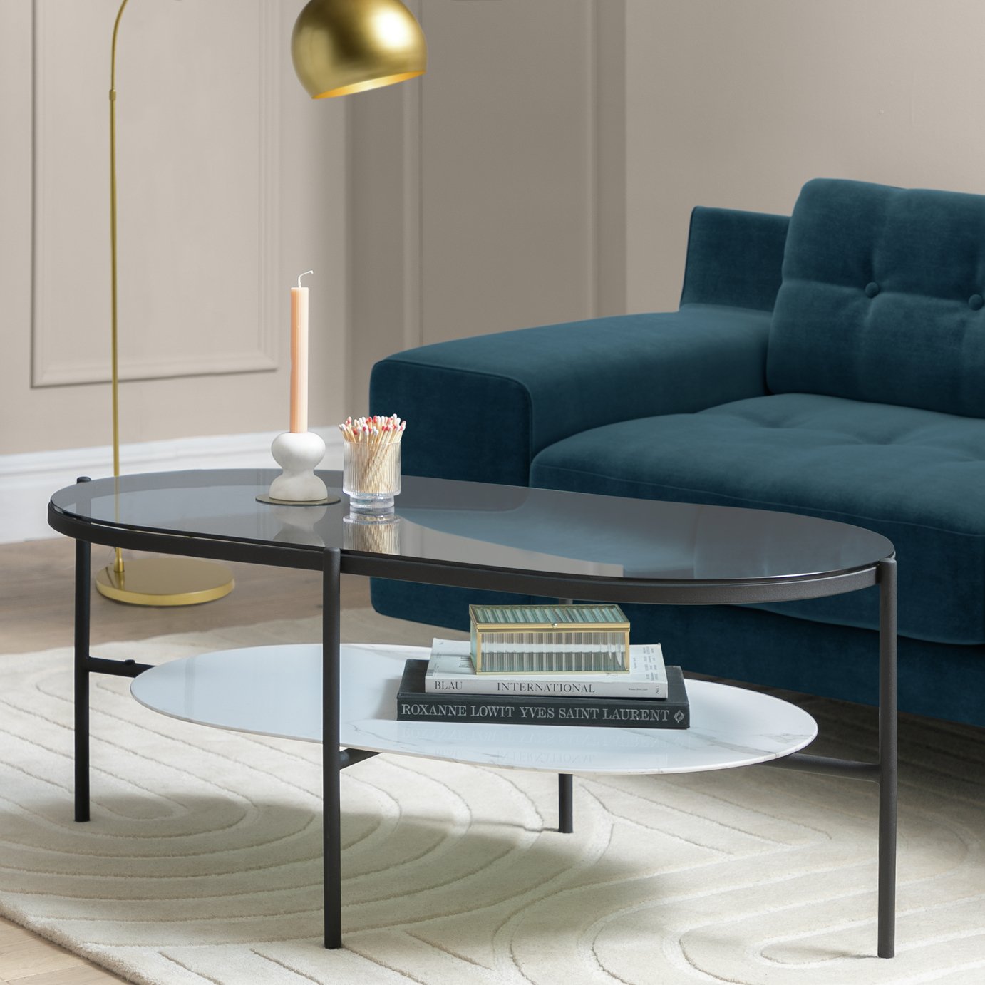 Habitat Mist Coffee Table - Black & White