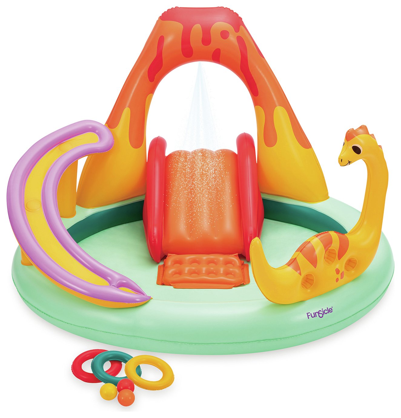 Funsicle 6.6ft Dinosaur Play Centre Paddling Pool - 97L