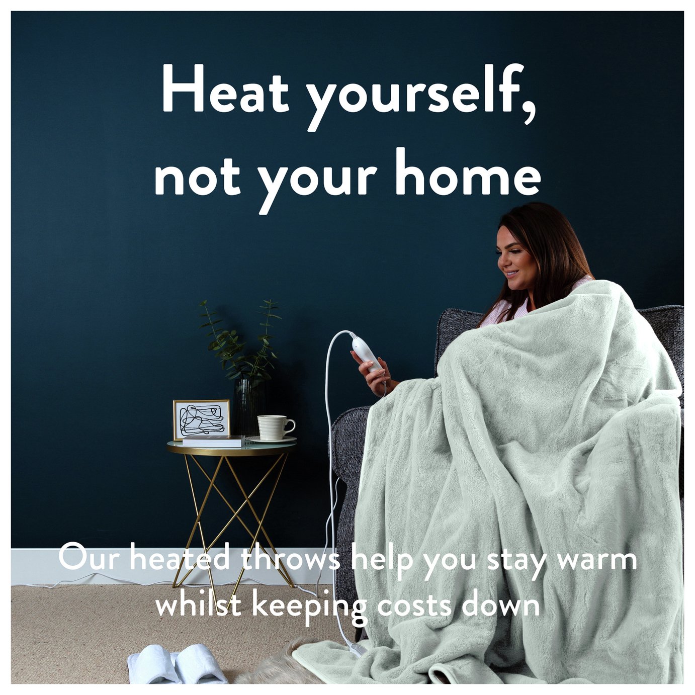 Slumberdown Elegantly Warm Luxury Heated Throw - Pistachio 