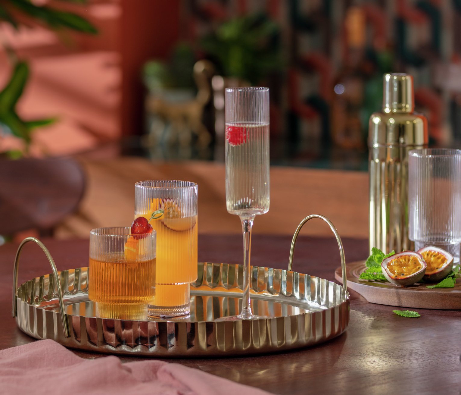 Habitat Gold Tone Tray