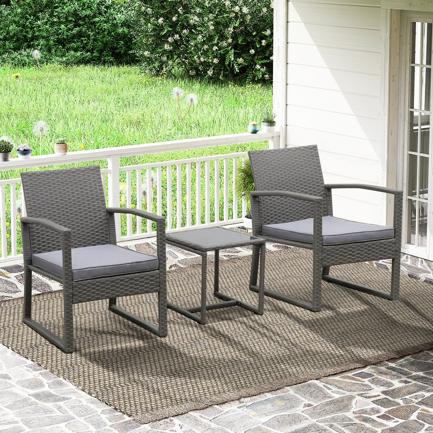 Argos Home Cento 2 Seater Rattan Effect Garden Bistro Set