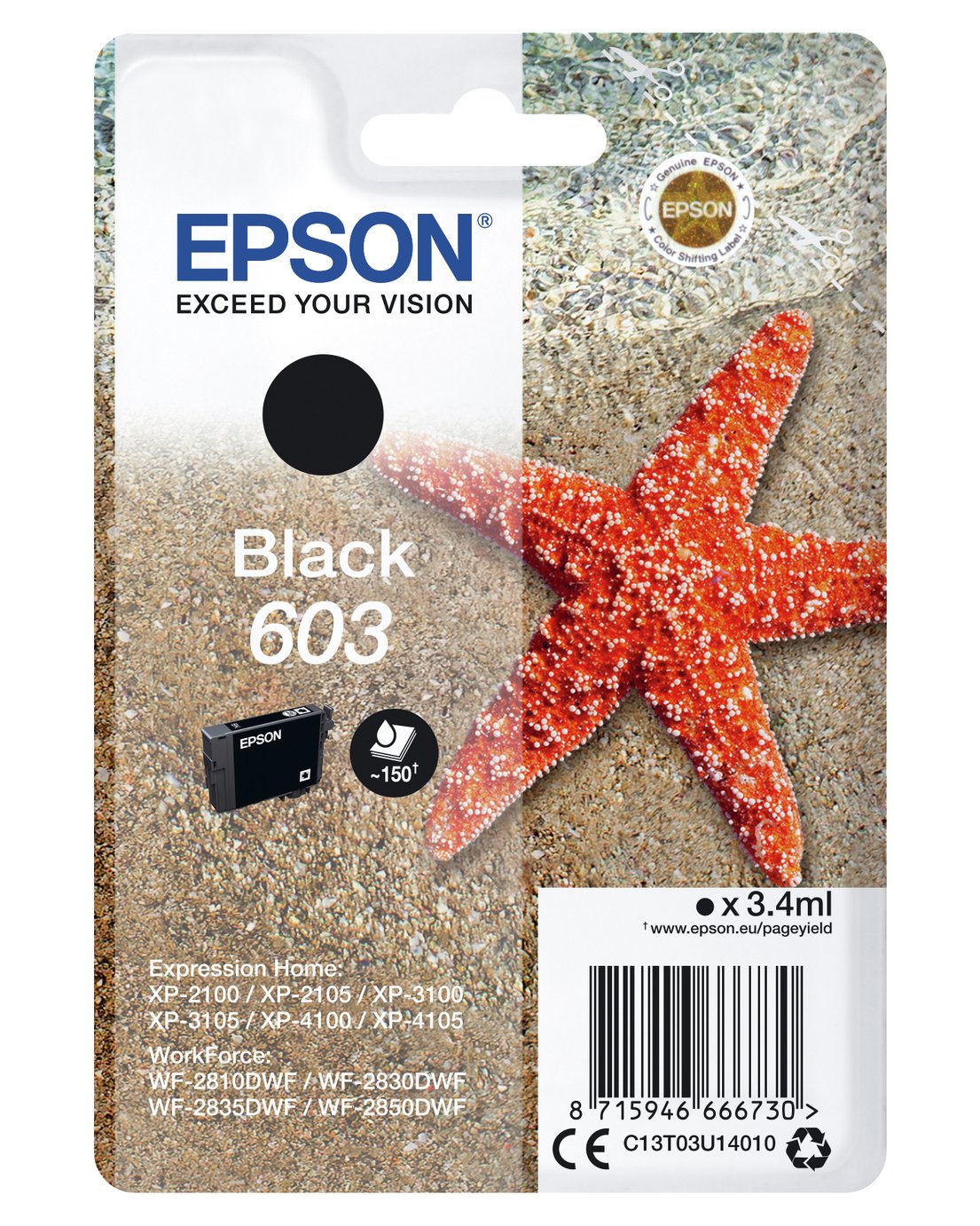 Epson 603 Starfish Ink Cartridge - Black