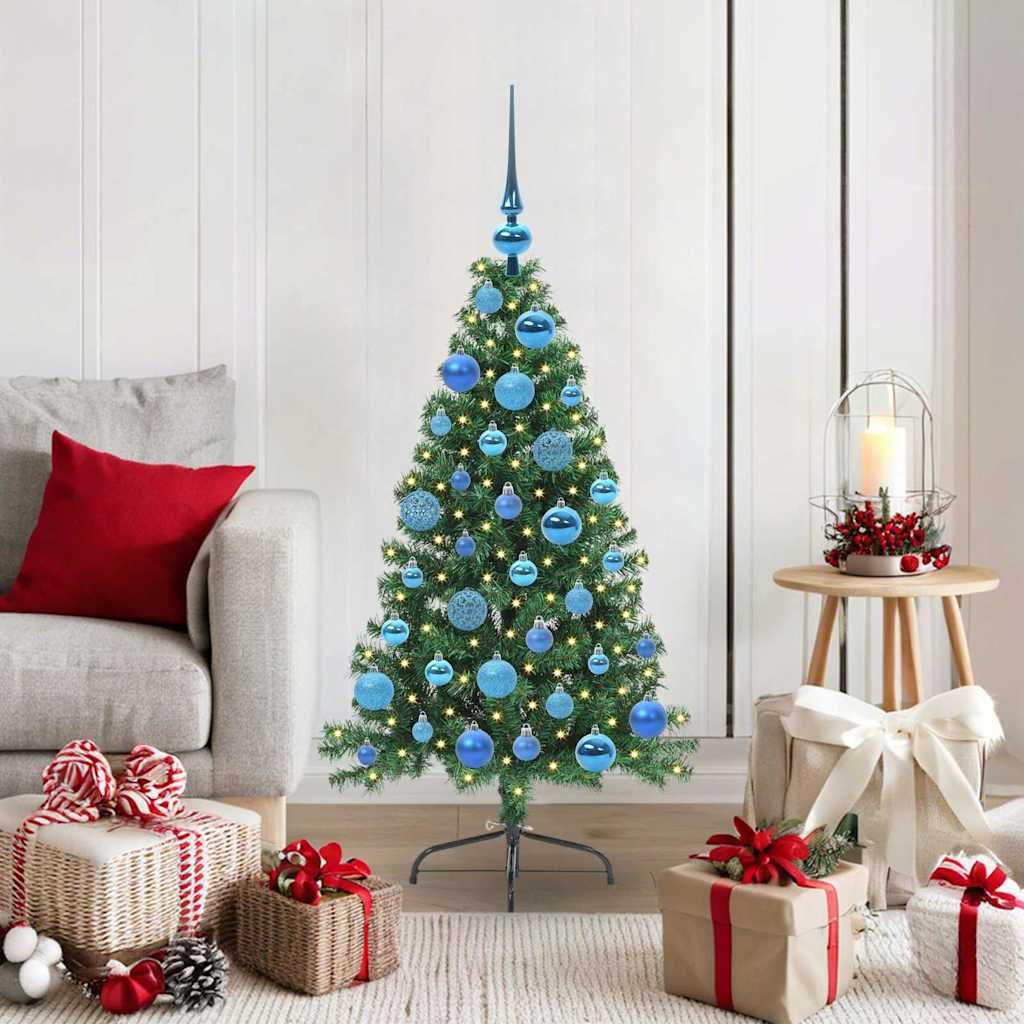 Walplus 150 Warm LED Lights Pre-lit Artificial Christmas Tree - Green - 120 cm