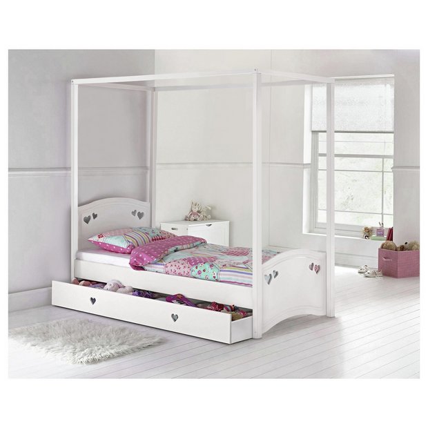Buy Argos Home Mia White Single 4 Poster Bed Kids Mattress