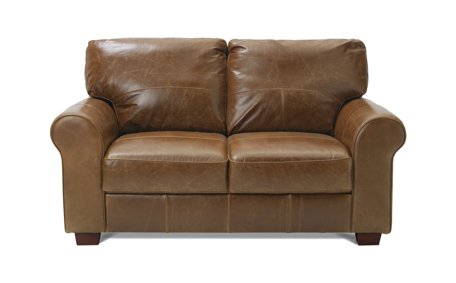 Argos Home Salisbury Leather 2 Seater Sofa - Tan