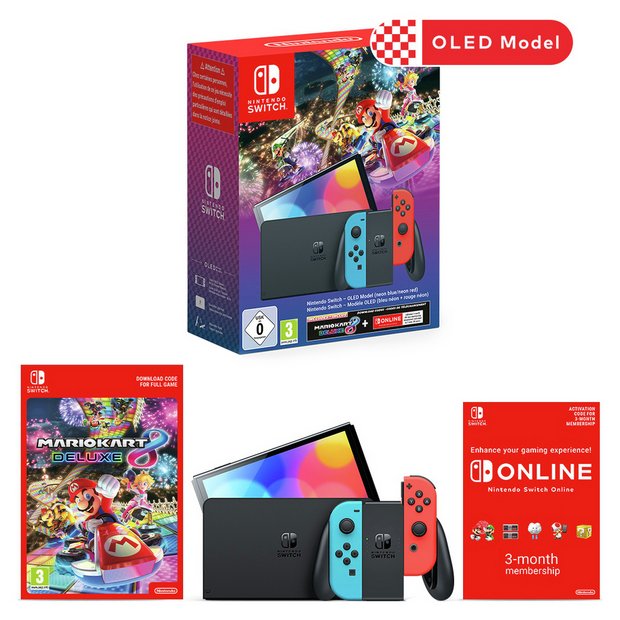 Nintendo Switch OLED Console & Mario Kart 8 Deluxe Bundle | Stock ...