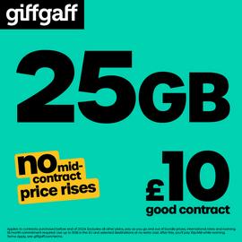giffgaff 25 GB 18 month good contract SIM card