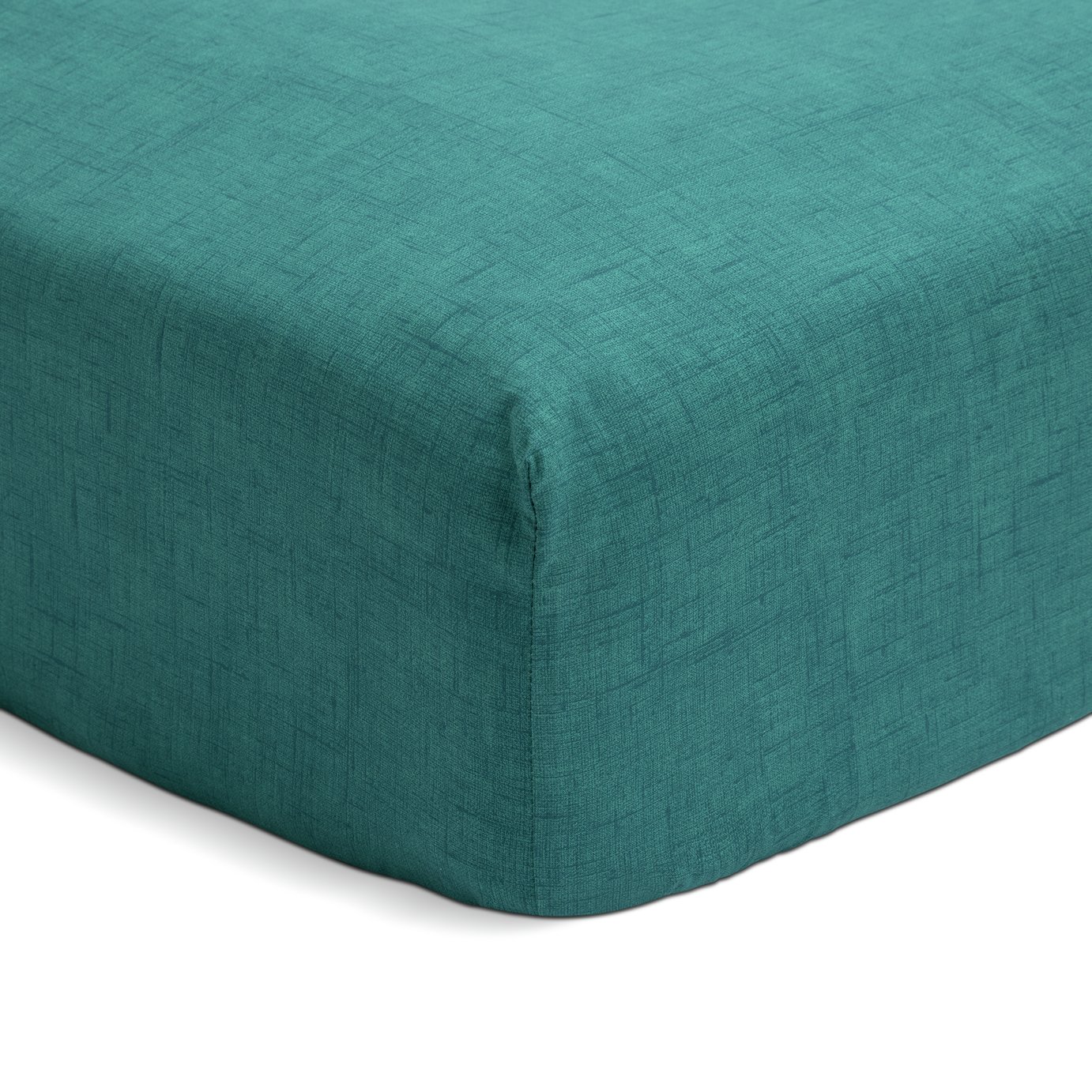 Habitat Texture Printed Teal Fitted Sheet