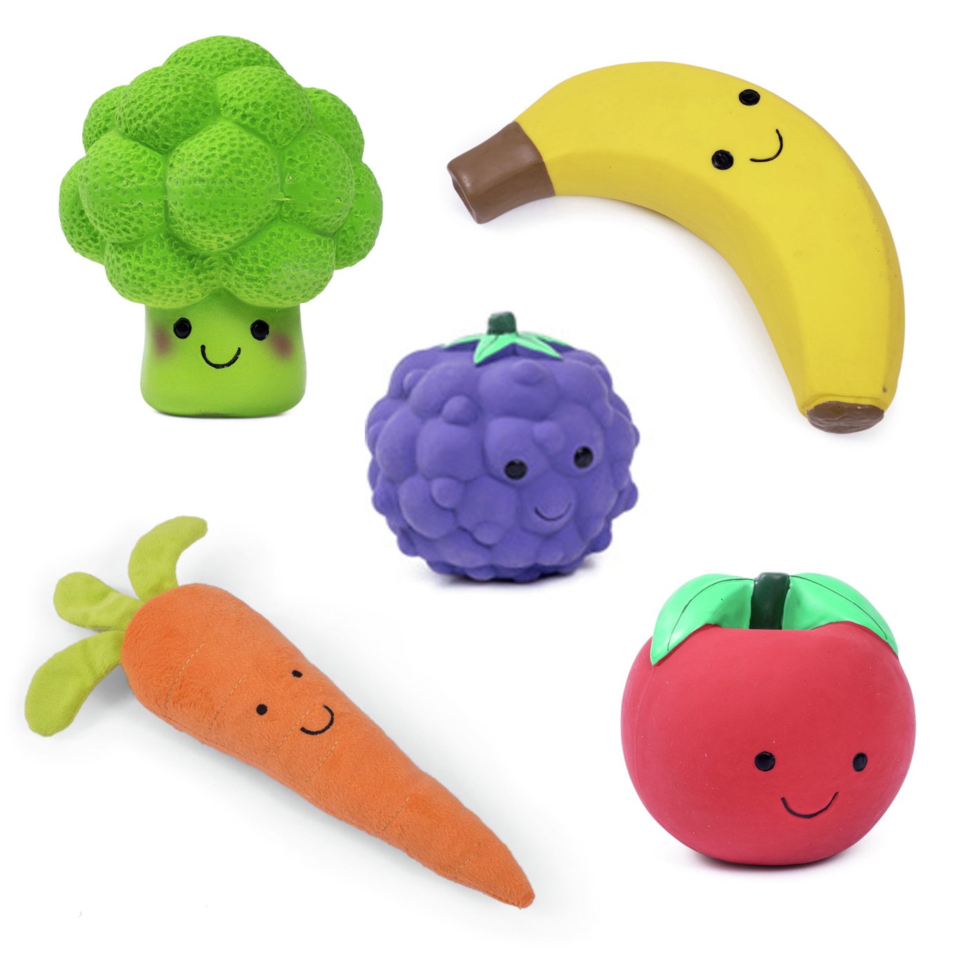 Petface Vegetable Pets 5 A Day Dog Toys