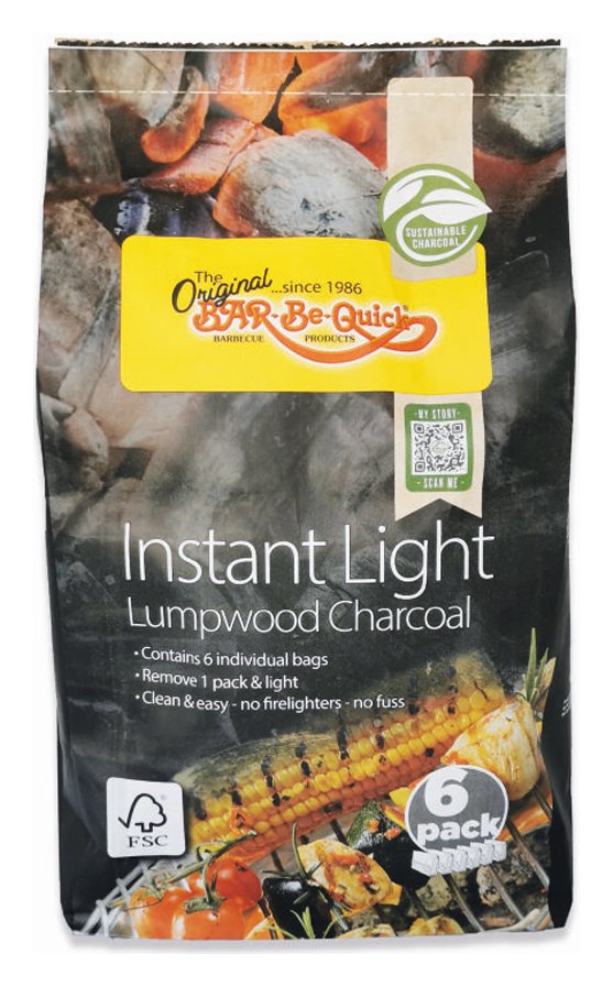 Bar-Be-Quick  Instant Light Charcoal 6kg - Pack of 6