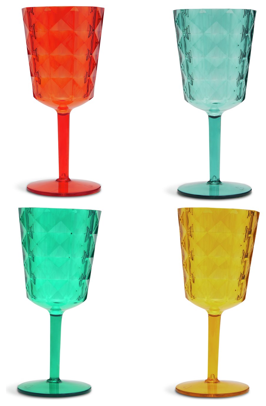  Home Diamond Goblet Glass - Pack of 4