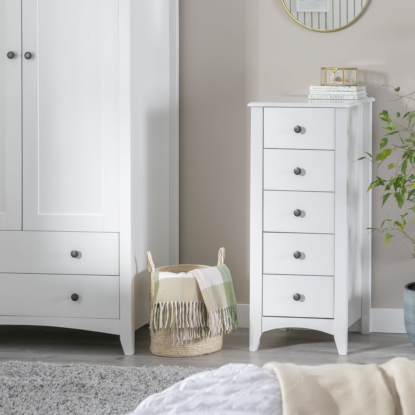 Habitat Minato 5 Drawer Tallboy - White