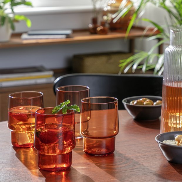 Buy Habitat Stackable Set of 4 Tumbler Glasses | Glassware | Habitat