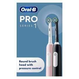 Oral-B Pro 1 Electric Toothbrush Duo Pack – Black/Pink