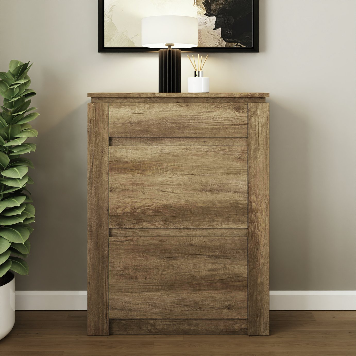 GFW Canyon Shoe Storage Cabinet - Oak