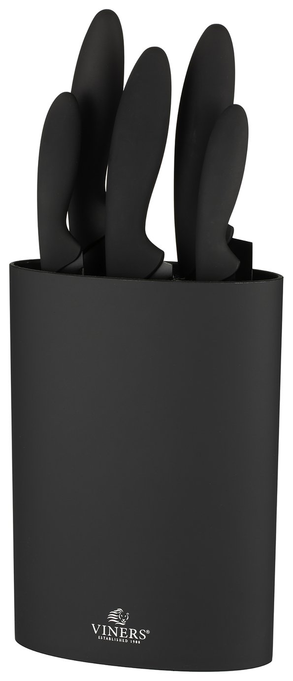 Viners 6 Piece Knife set With Knife Block - Black