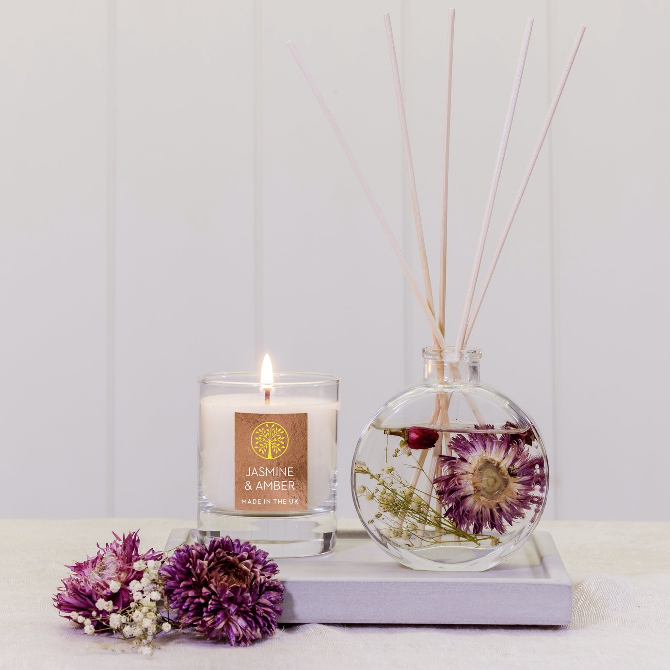 Stoneglow Boxed Candle - Jasmine & Amber