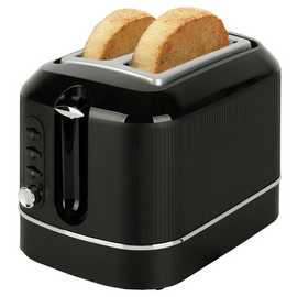 Cookworks Texture Tilly 2 Slice Toaster - Black